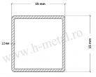 Teava patrata inox 15x15x1.2 mm 1